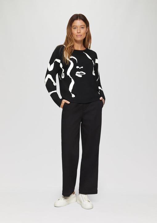 Produktbild s.Oliver Strickpullover Jacquard-Pullover mit Fledermausärmeln (38)