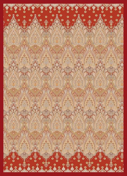 Bassetti ISOLABELLA plaid van 100% katoensatijn in de kleur Rosso R1, afmeting: 155x220 cm, 9330127 (220 x 155 cm)