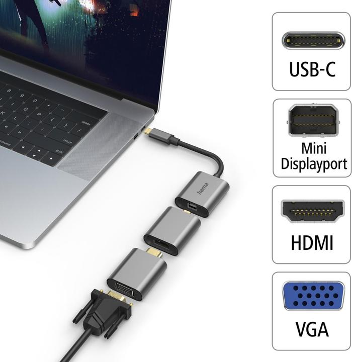 Image du produit Hama USB Video-Adapter (HDMI, Mini DP, VGA, 15 cm)