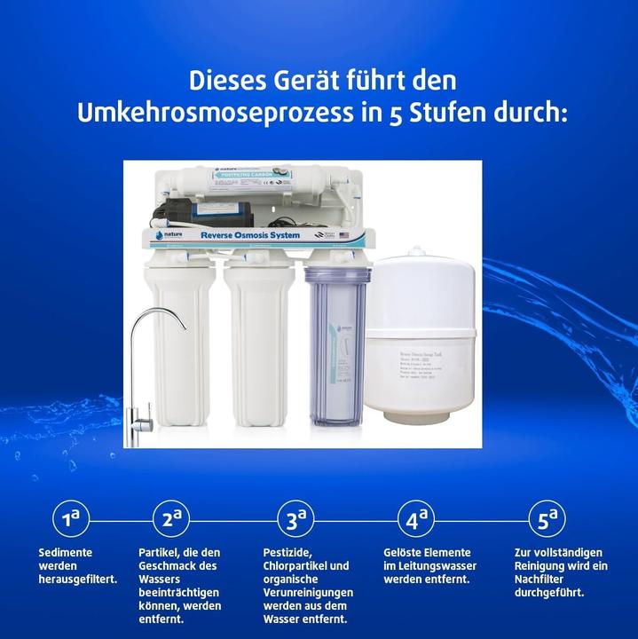 Immagine prodotto Nature Impianto osmosi inversa 5 stadi con pompa e filtri (5x)