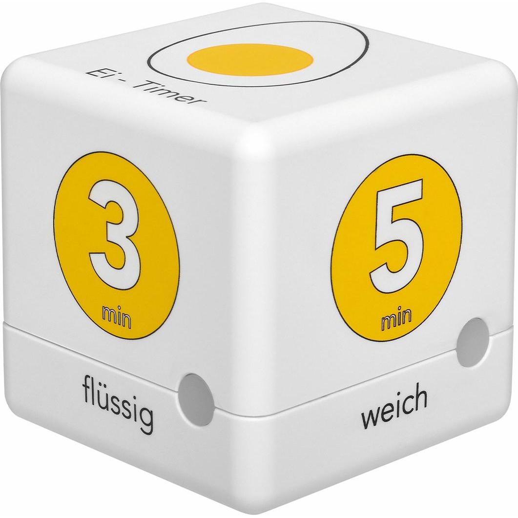 TFA Cube Timer, Küchenwecker, Weiss, Gelb