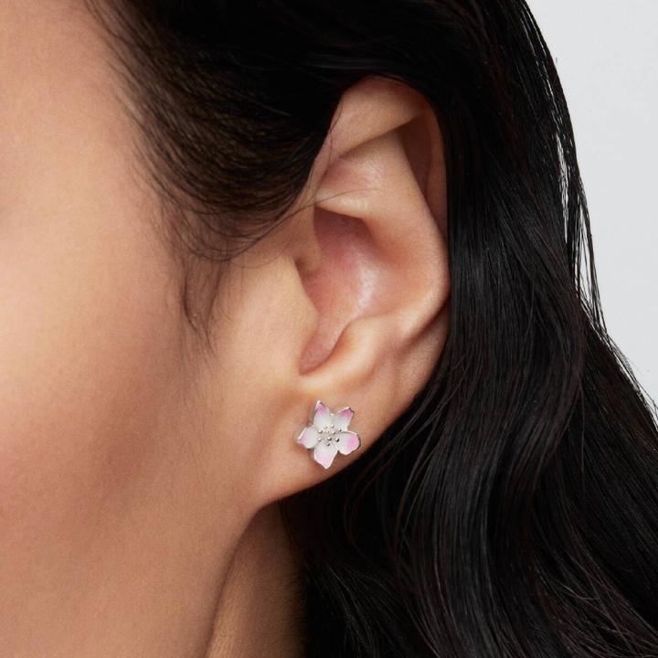 Actual product image Pandora Cherry Blossom Stud Earrings (Enamel, Silver 925)
