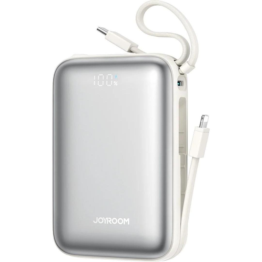 Joyroom JR-PBF29 22.5W Dual-Cable Mini Power Bank (20000mAh) - White (20000 mAh, 22.50 W, 77 Wh), Powerbank, Bianco