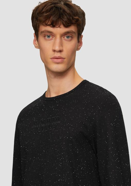 Produktbild S.Oliver T-Shirt Meliertes Longsleeve aus Jersey mit Logo-Print (3XL)