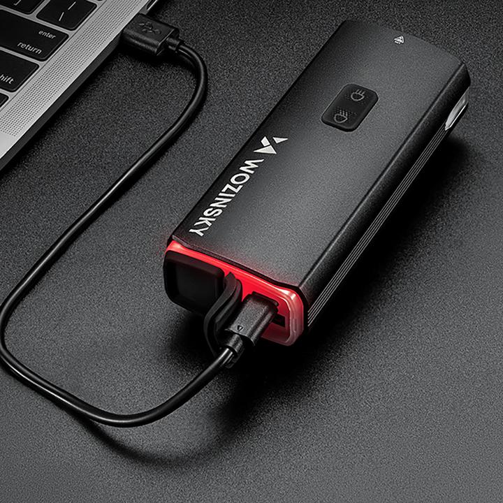 Image du produit Wozinsky Fahrrad-Frontlicht + USB-C-Kabel (3000 lm) - Schwarz (3000 lm)