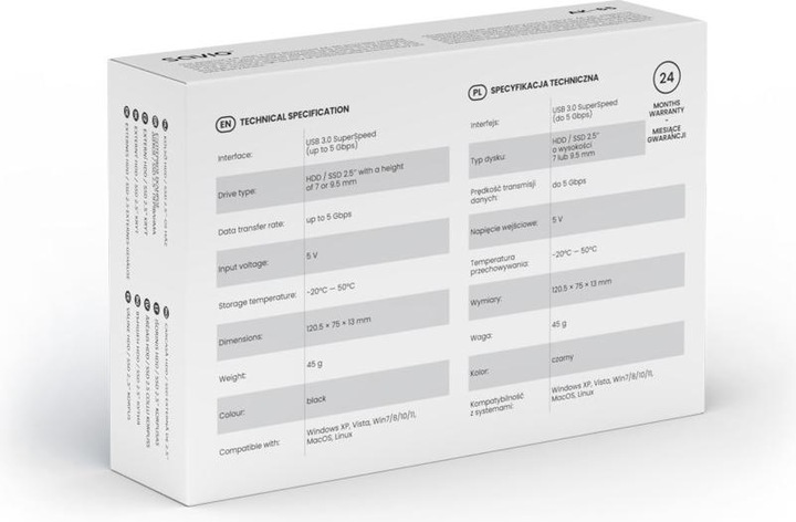 Produktbild Savio 2.5 Externes HDD/SDD-Gehäuse USB 3.0 AK-65 (2.5")