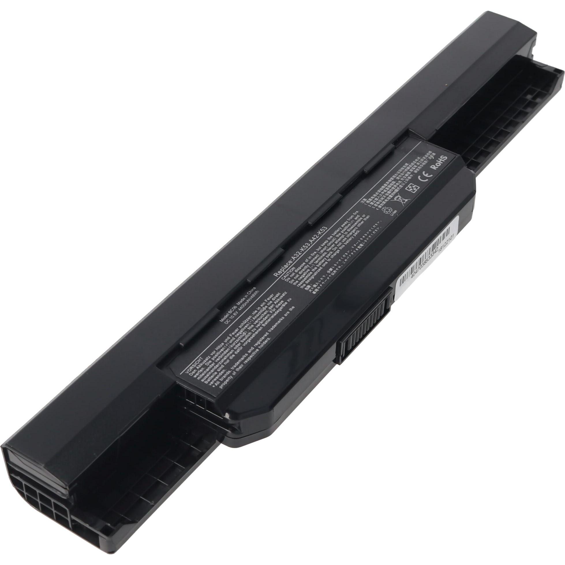 ASUS Akku A32-K53 (6 Zellen, 4400 mAh), Notebook Akku, Schwarz