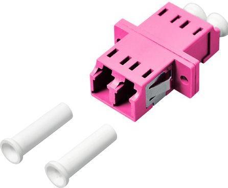 Produktbild Tecline LWL Kupplung LC/LC, Duplex, Multimode OM4, Kunststoff-Gehäuse mit Keramik-Ferrule, erikaviolett Für