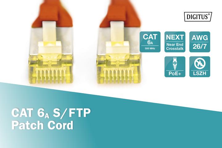 Image du produit Digitus Cordon de brassage CAT 6A S/FTP (S/FTP, CAT6a, 0.50 m)