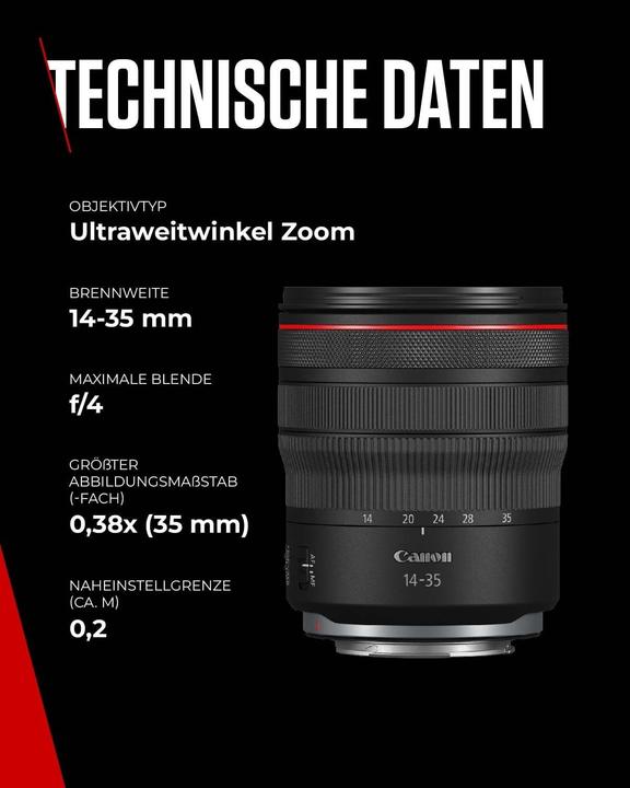 Immagine prodotto Canon RF 14-35mm f/4L IS USM - (EU) (Canon RF, Full frame)