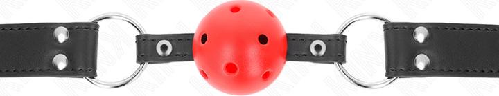 Actual product image Kink BREATHABLE BALL 4 CM KNOB WITH DOUBLE NIET LEATHER 62.5 x 2.5 CM ADJUSTABLE 42-58 CM