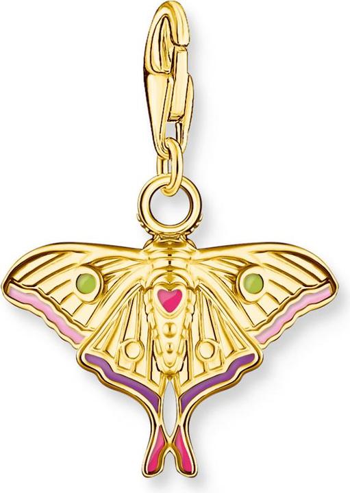 Produktbild Thomas Sabo Charm-Anhänger bunter Nachtfalter vergoldet (Emaille, Silber 925)