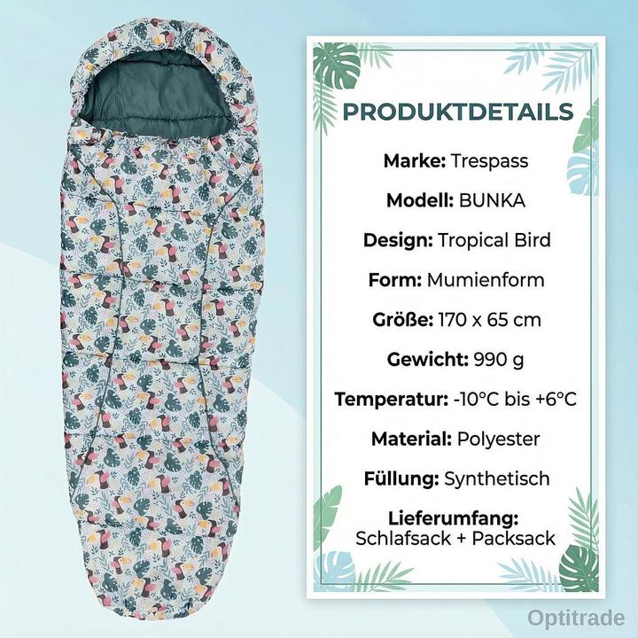 Produktbild Trespass BUNKA Kinderschlafsack (170 cm)