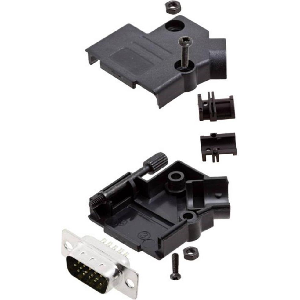 Amphenol L17D45PK-P-15+L717HDA26P D-SUB Stiftleisten-Set 45 ° Polzahl (num): 26, Elektronikkabel + Stecker, Schwarz