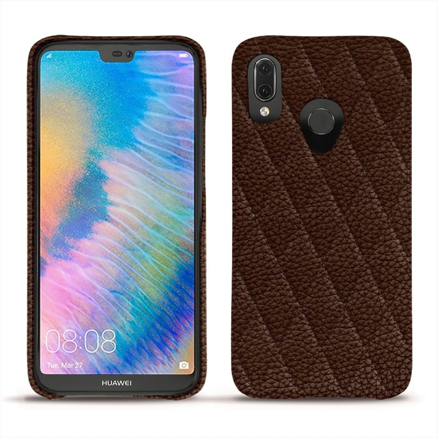Noreve Lederschutzhülle (Huawei P20 Lite), Smartphone Hülle, Braun