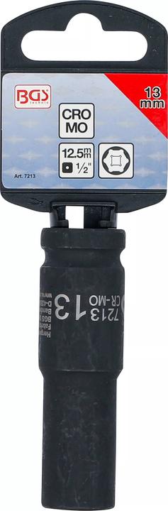 Produktbild BGS Kraft-Steckschlüssel-Einsatz Sechskant, tief Antrieb Innenvierkant 12,5 mm (1/2") SW 13 mm (13 mm)