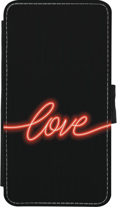 Produktbild PhoneLook Hülle Wallet schwarz Valentine 2023 neon love (Apple iPhone XS, Apple iPhone X)