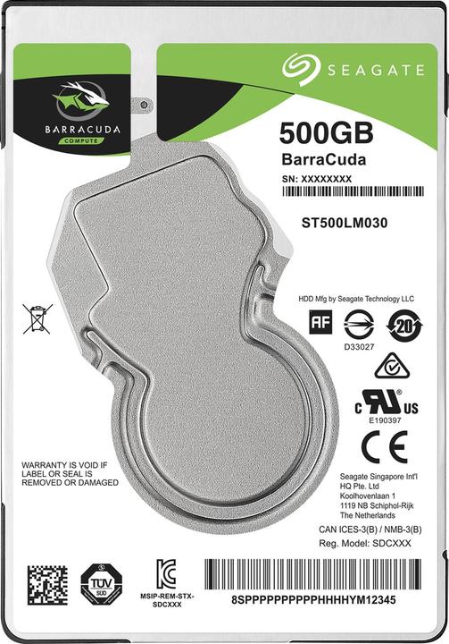 Seagate Harde schijf BarraCuda 2,5" SATA 0,5 TB (0.50 TB, 2.5")