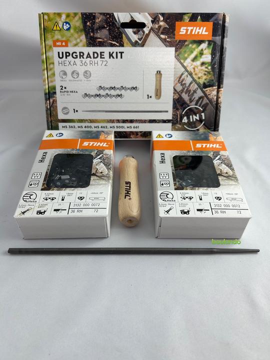 Stihl Hexa KIT 4, 2x Sägekette 3/8" 1,6mm RAPID HEXA 72 TG + Feile - 31320074702 (Kettensäge, Sägekette)