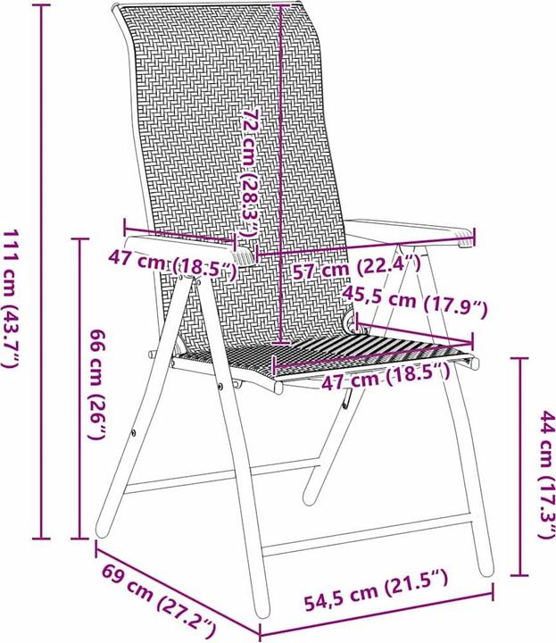 Actual product image vidaXL Folding chair
