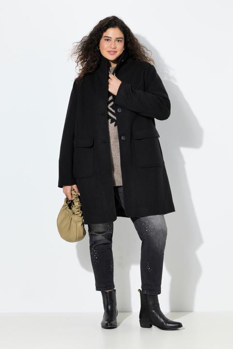 Immagine prodotto Ulla Popken Cappotto con effetto lana, collo con risvolti e tasche grandi