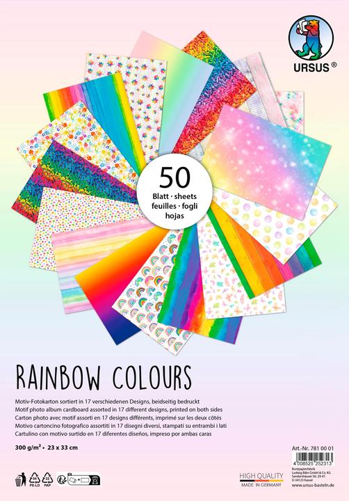 Actual product image Ursus Motif photo cardboard collection "Rainbow" (300 g/m², 50x)