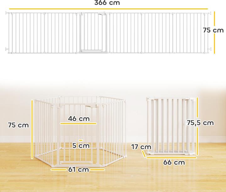 Immagine prodotto PawHut Welpenauslauf Kohlenstoffstahl, Kunststoff Weiss