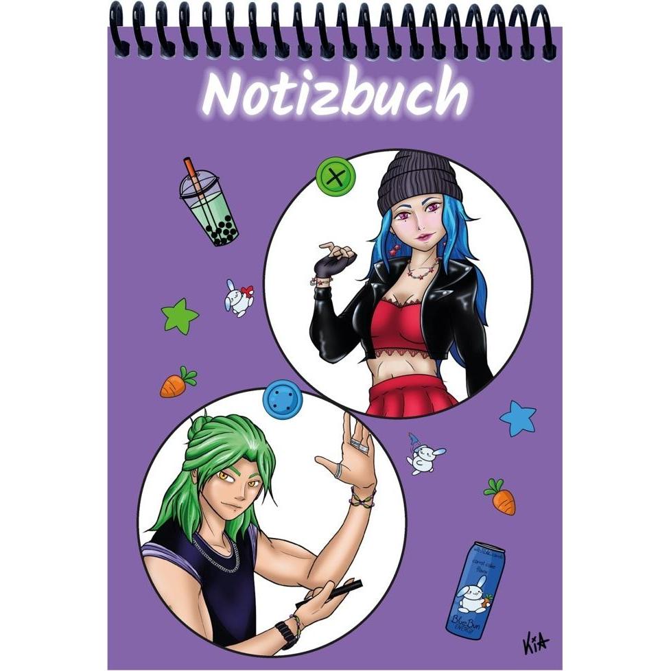 E & Z, Heft + Block, A 5 Notizbuch Manga Quinn und Enora, li (A5, Blanko)