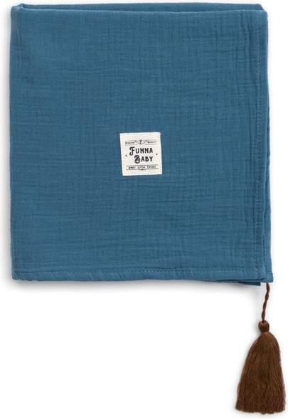 Produktbild Funnababy Musselin Moses-Korb-Set, incl Basket - Provinz - Petrol - 85 cm