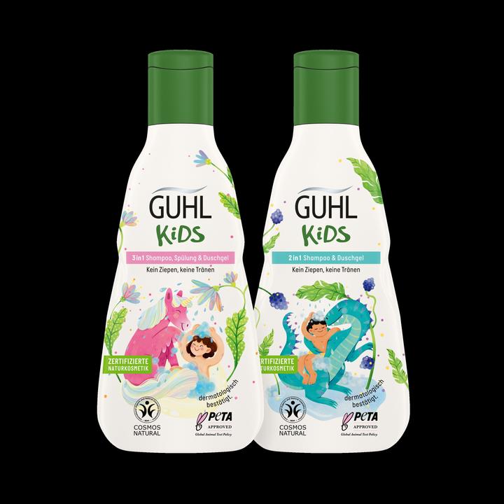 Immagine prodotto Guhl Kids 3in1 Shampoo, Spülung, Duschgel Mandelmilch (250 ml, Shampoo liquido)