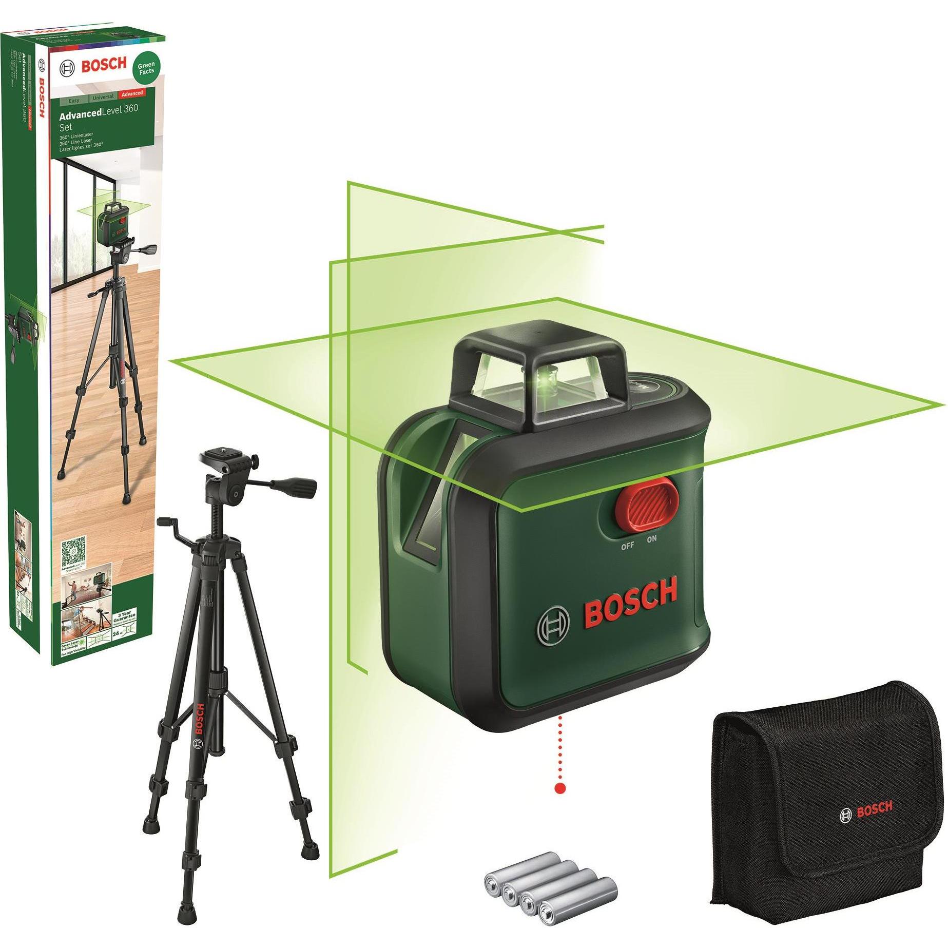 Bosch Home & Garden, Laser lineare, Livello avanzato 360 + TT 150 UNI