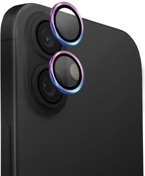 Actual product image Uniq Optix Aluminium Camera Lens Protector iPhone 16 6.1" / 16 Plus 6.7" iridescent szkło na obiekty (1 pcs., Apple iPhone 16, Apple iPhone 16 Plus)