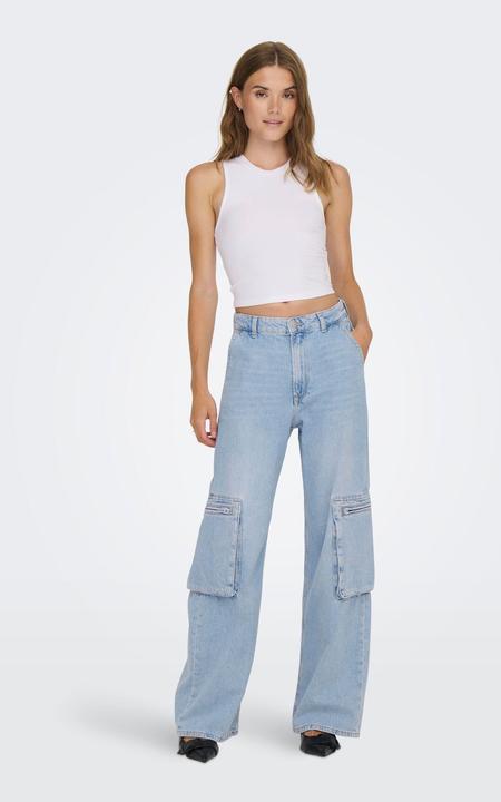 Actual product image Only ONLHOPE EX HW WIDE CARGO DNM CRO Loose Fit Jeans (W31/L32)