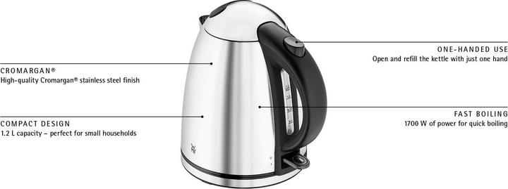Produktbild WMF Stelio  1.2l Edelstahl Wasserkocher (413010012) (1.20 l)