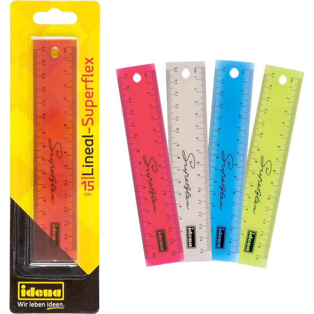 Thumbnail - Idena, Lineal, Lineal Superflex15cm, farbig sortiert (150 mm)