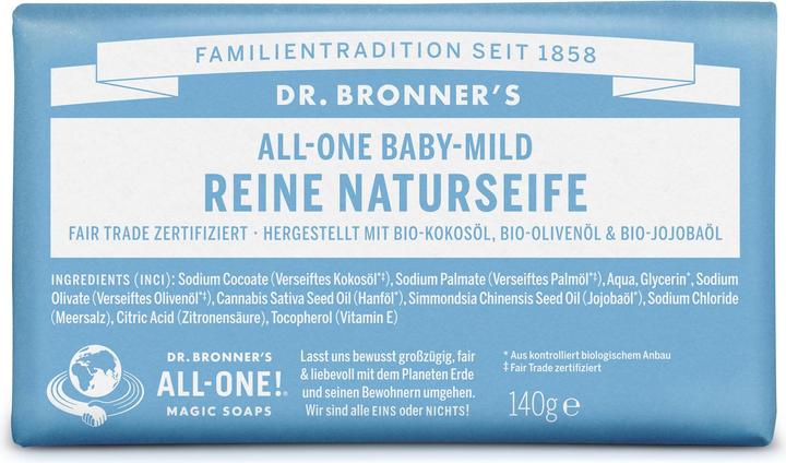 Dr. Bronner's All-One Natural Soap Baby-Mild 140g (Hard soap)