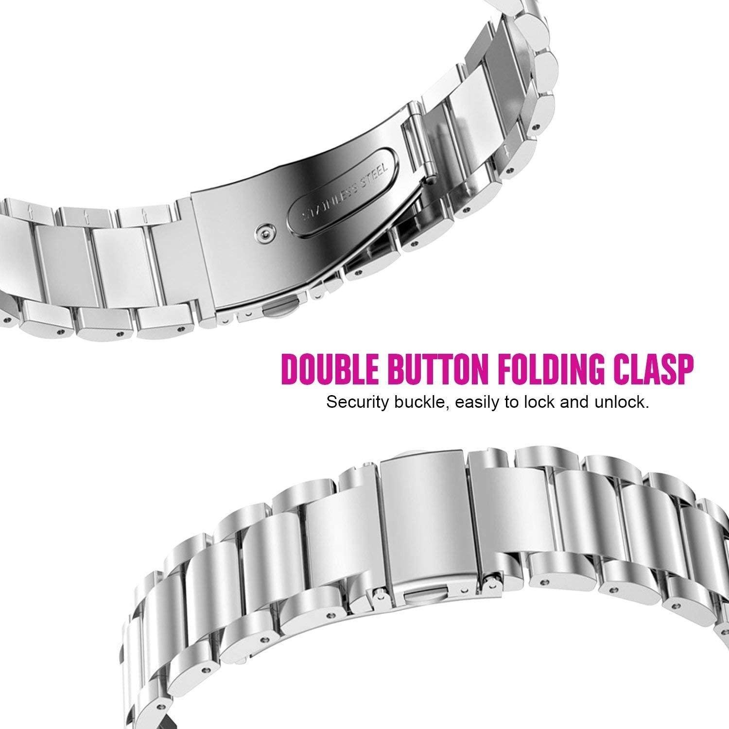 Thumbnail - Strap-it Stahlarmband (24 mm, Edelstahl), Uhrenarmband, Silber