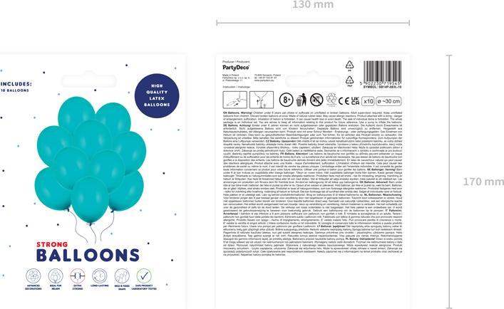 Produktbild Partydeco Ballons Türkis Pastell (10 x)