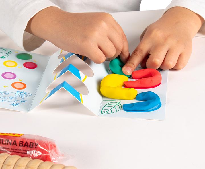 Actual product image Jovi Plastilina Baby My First Case with 4 bars modeling clay and 3 different wooden rolling pins