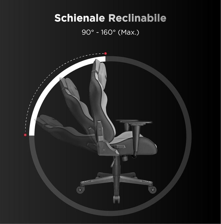 Produktbild Noua Poltrona Gaming Nuwo Jupiter Grey Recrinabile-Supporto Lombare