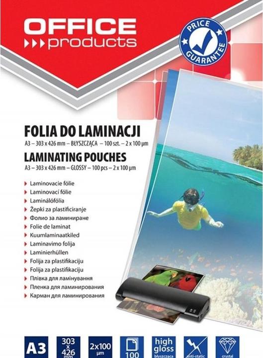Actual product image Office Products Film for laminating, A3, 2x100 micron, glossy, 100 pcs, transparent (A3, 100 pcs., 100 µm)