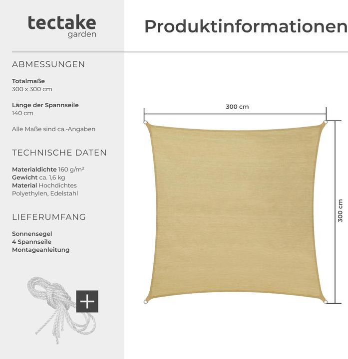 Actual product image tectake Awning (300 x 300 cm)