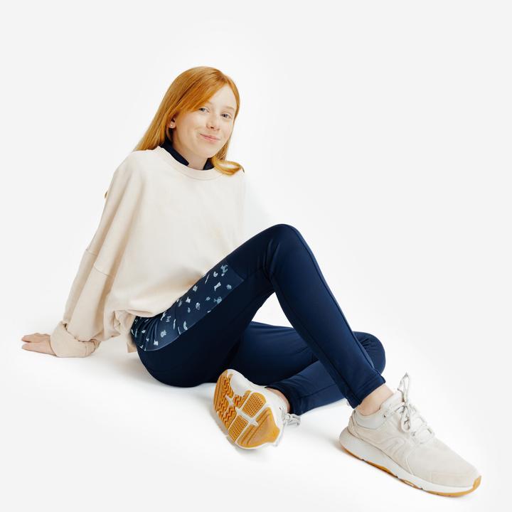 Actual product image Fouganza Winter-Reithose 100 Kinder grüner Print