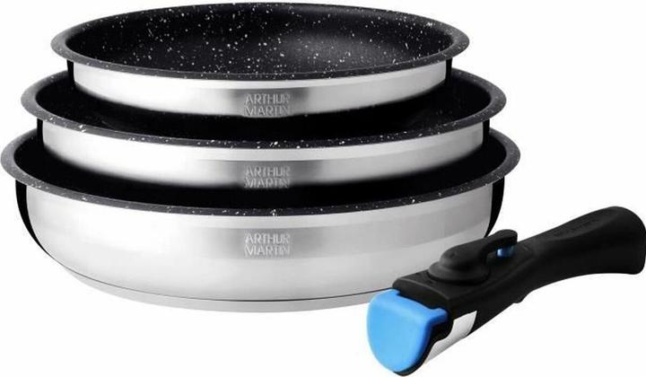 Arthur Martin Pfanne Terracotta Edel Ø 24 cm Ø 20 cm Ø 26 cm (3 Stück) (Bratpfanne, Edelstahl)