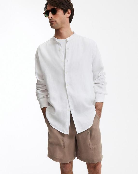 Image du produit La Redoute Collections Chemise droite en lin Signature avec col montant (L)