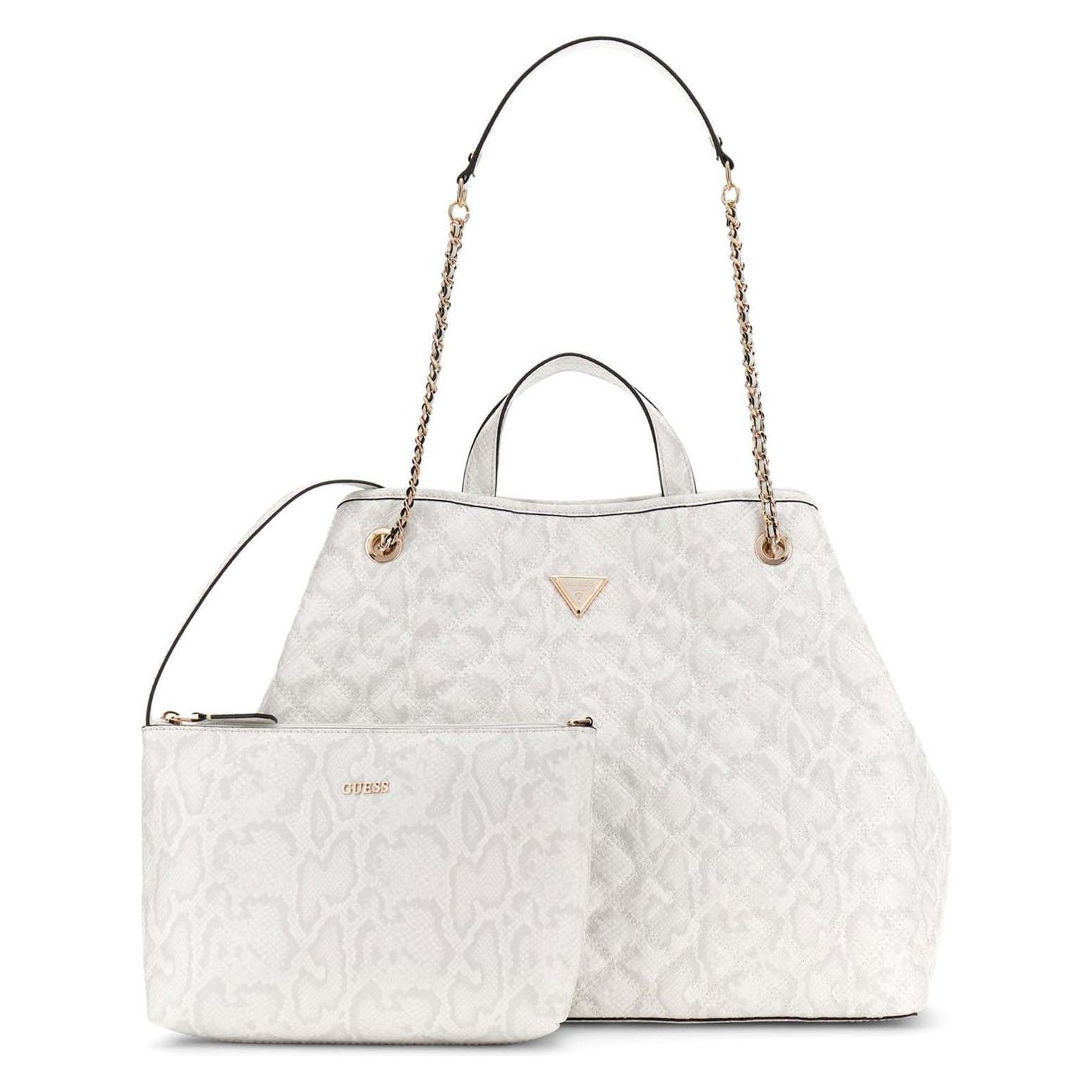 Guess, Damen, Handtasche, Giully Ii Large 2 In 1 Tote, Weiss