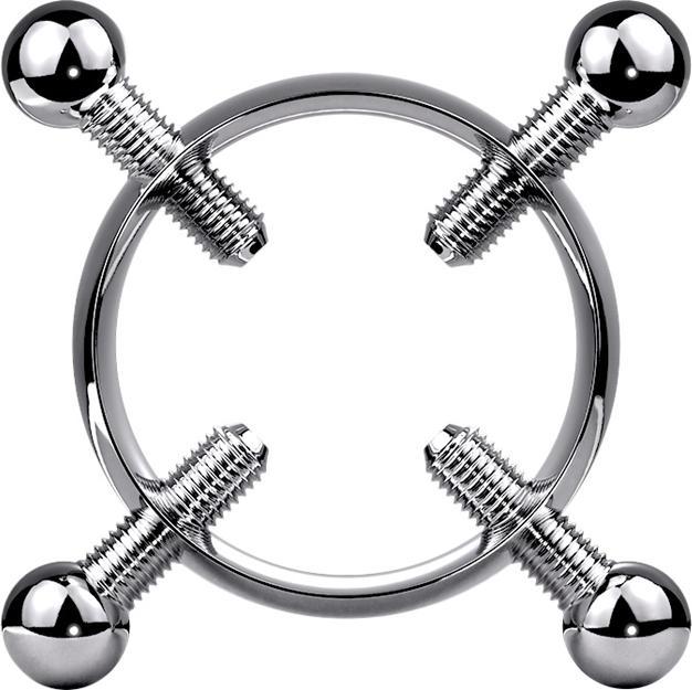 Immagine prodotto Star Piercing Fake Brustwarze silber Nippelklemme mit vier Schrauben (senza ottone, Acciaio chirurgico 316L)