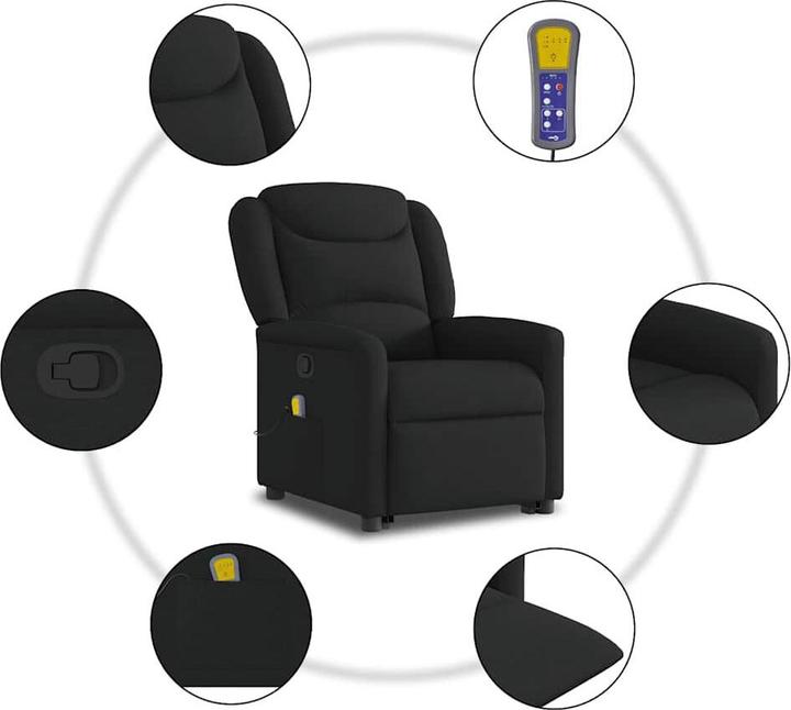 Produktbild VidaXL Massagesessel mit Aufstehhilfe Schwarz Stoff