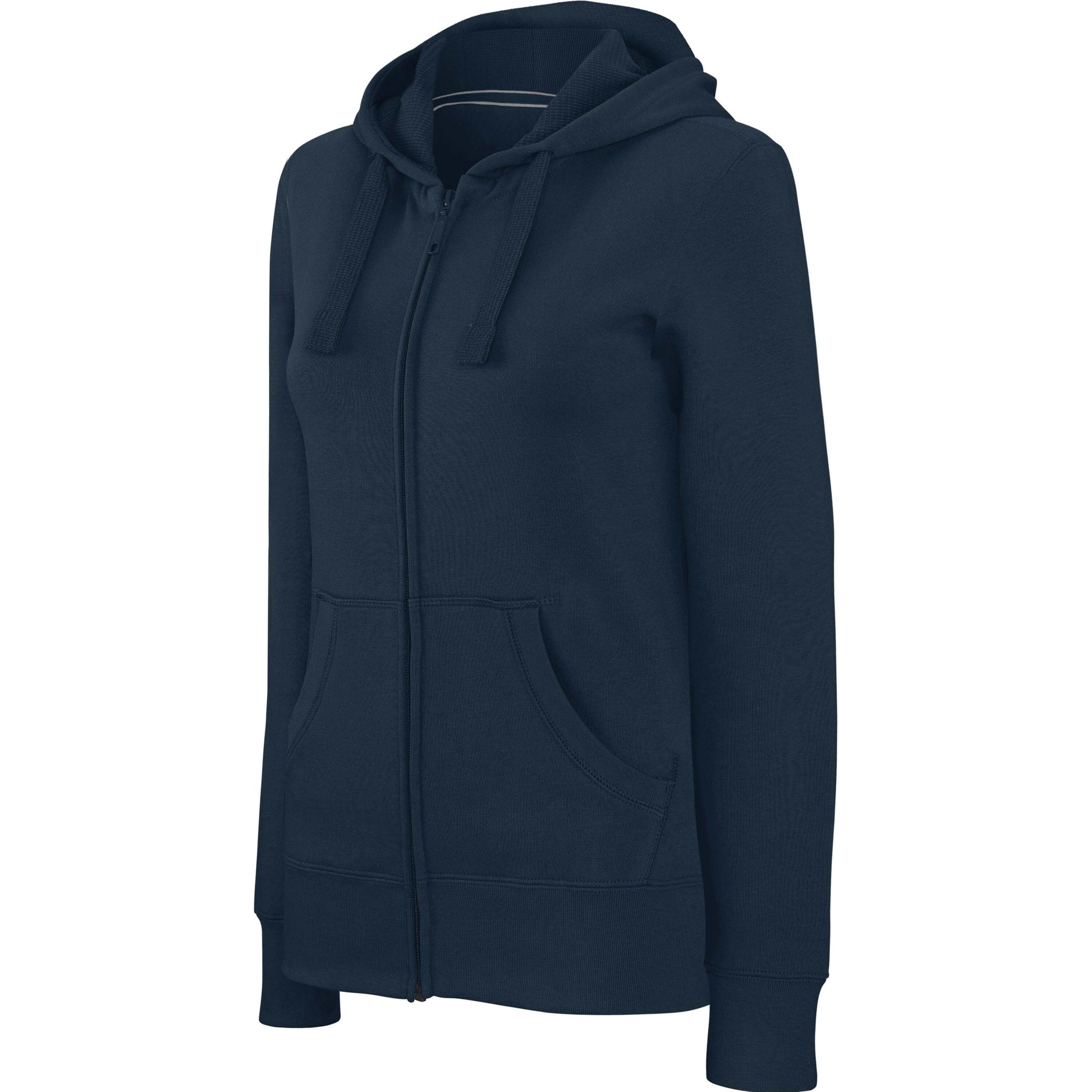 Kariban, Damen, Pullover, Damen Hoodie mit Reissverschluss, Blau, (L)