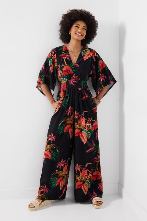 Produktbild Joe Browns Printed Jumpsuit with Deep V Neck and Floaty Sleeves (36)